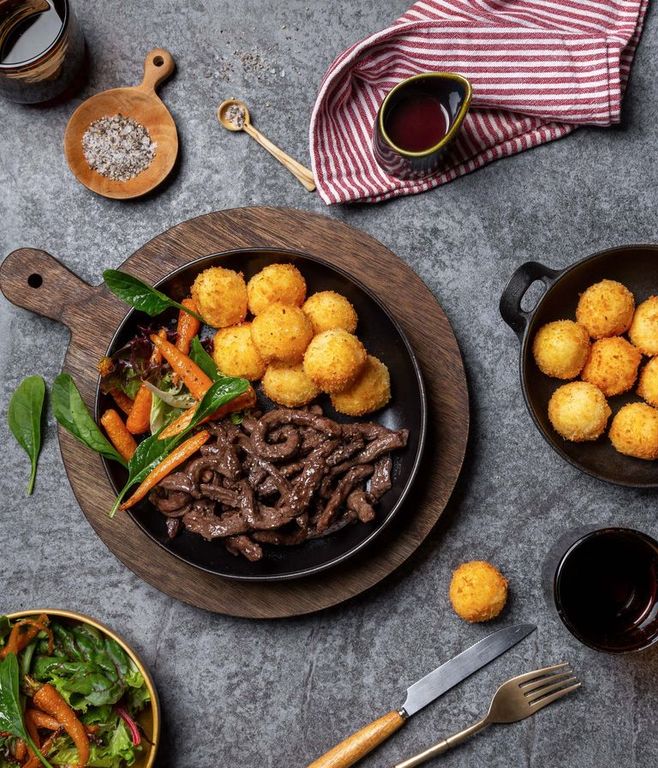 Photo of Beef Strips & Cheesy Crumbed Croquettes