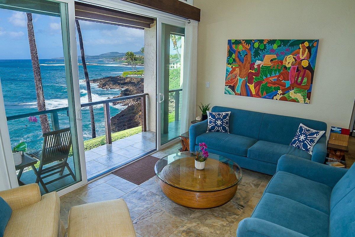Oceanfront Penthouse * Best View in Poipu * AC gallery image 4