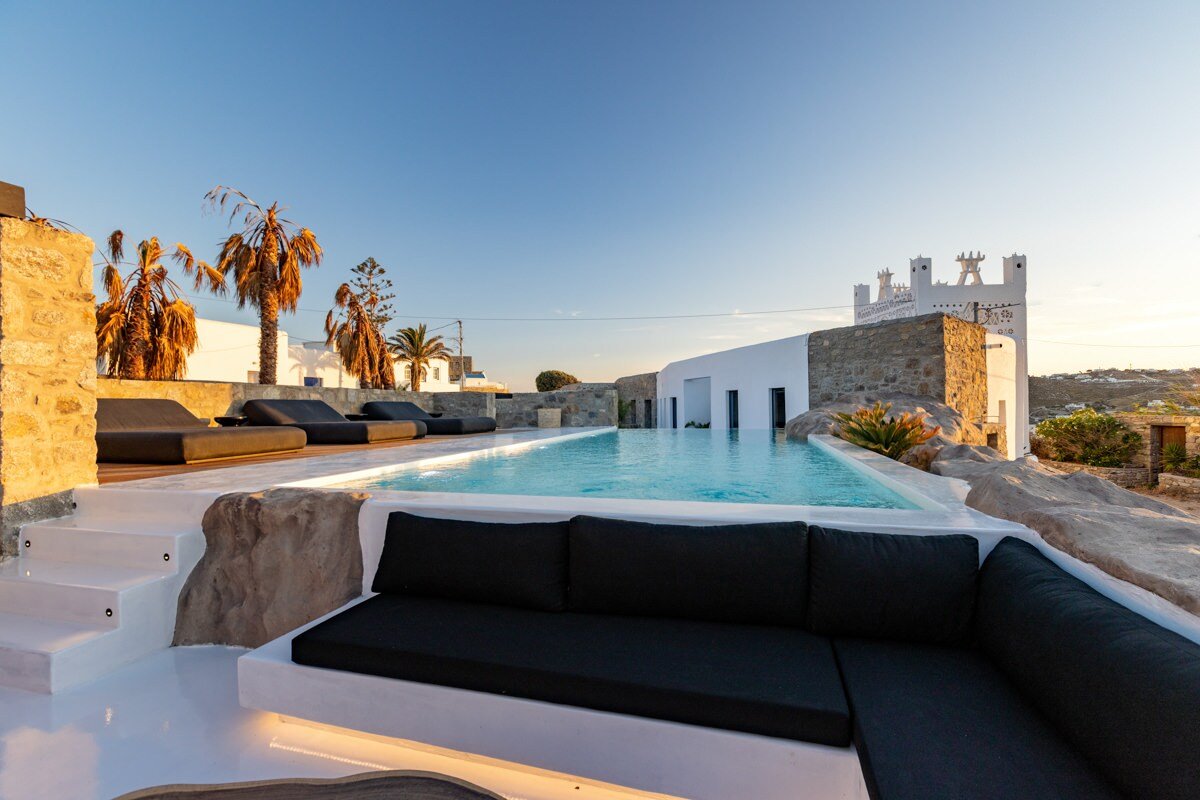 Mykonos Town Black Villa with Cave Heated Pool gallery image 3
