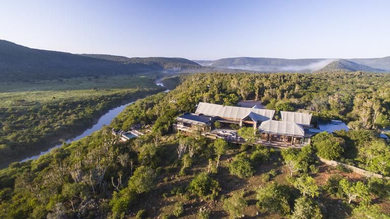 Kariega Settlers Drift - Aerial view of lodge