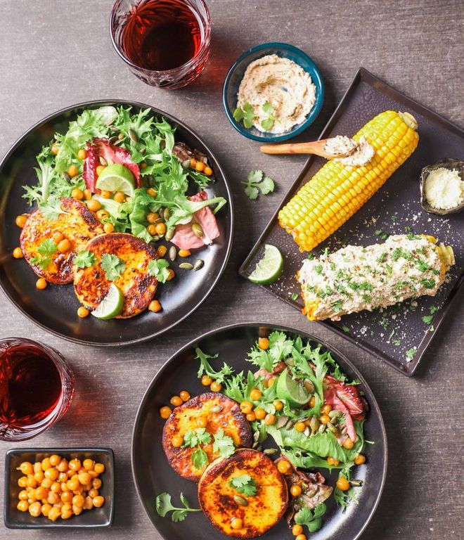 Photo of Bunless Halloumi Burger & Zesty Elotes