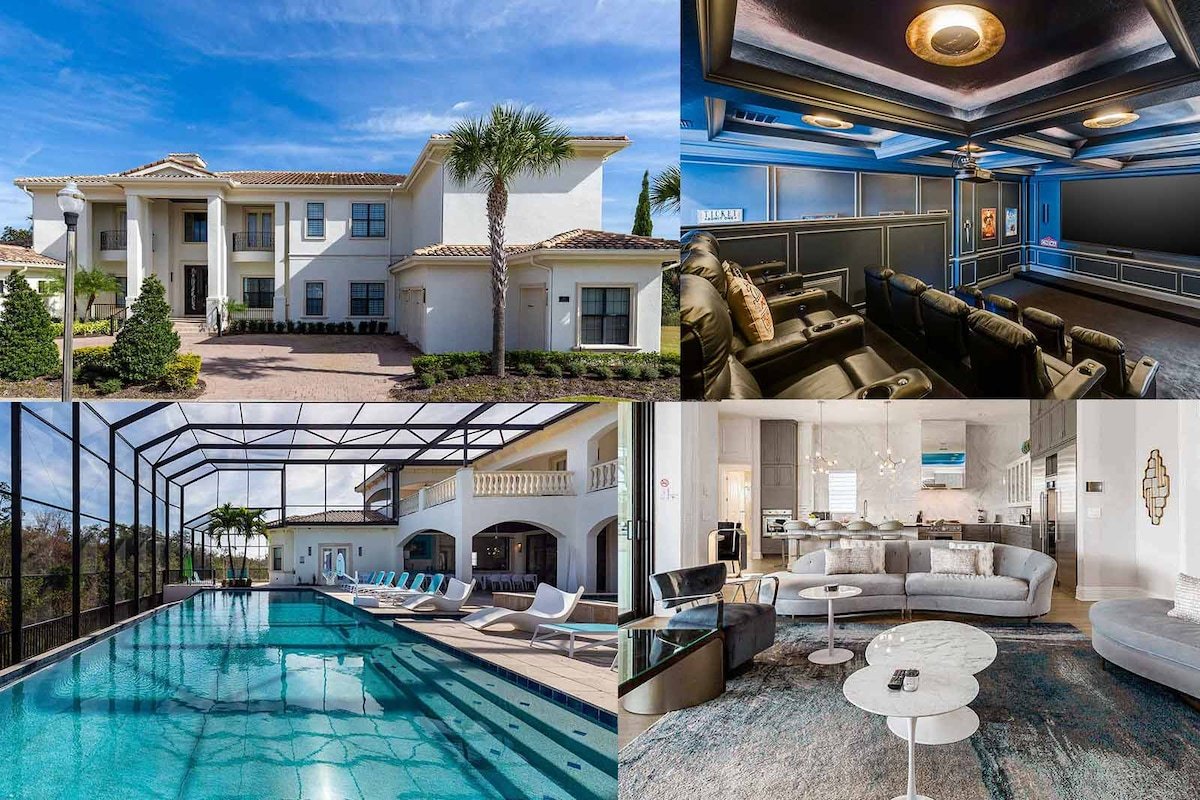 Mansion Near Disney w/ Arcade, Theater & Huge Pool