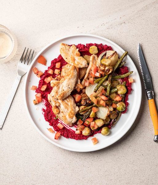Photo of Beetroot Hummus & Grilled Chicken