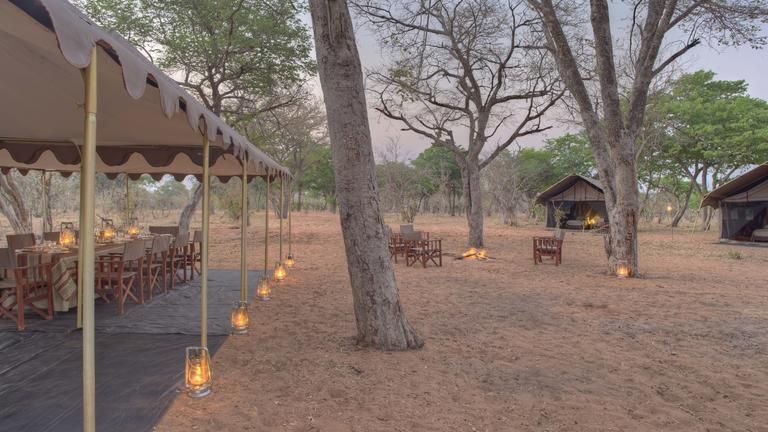 Chobe Under Canvas - Dining under the starlight