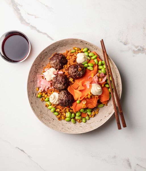 Photo of Gochujang Rice & Beef Meatballs