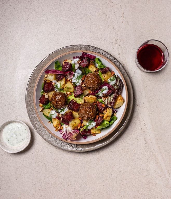 Photo of One-tray Beef Meatballs & Veg