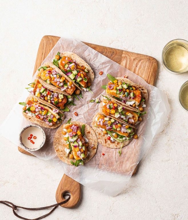 Photo of Crispy Chickpea & Halloumi Wraps
